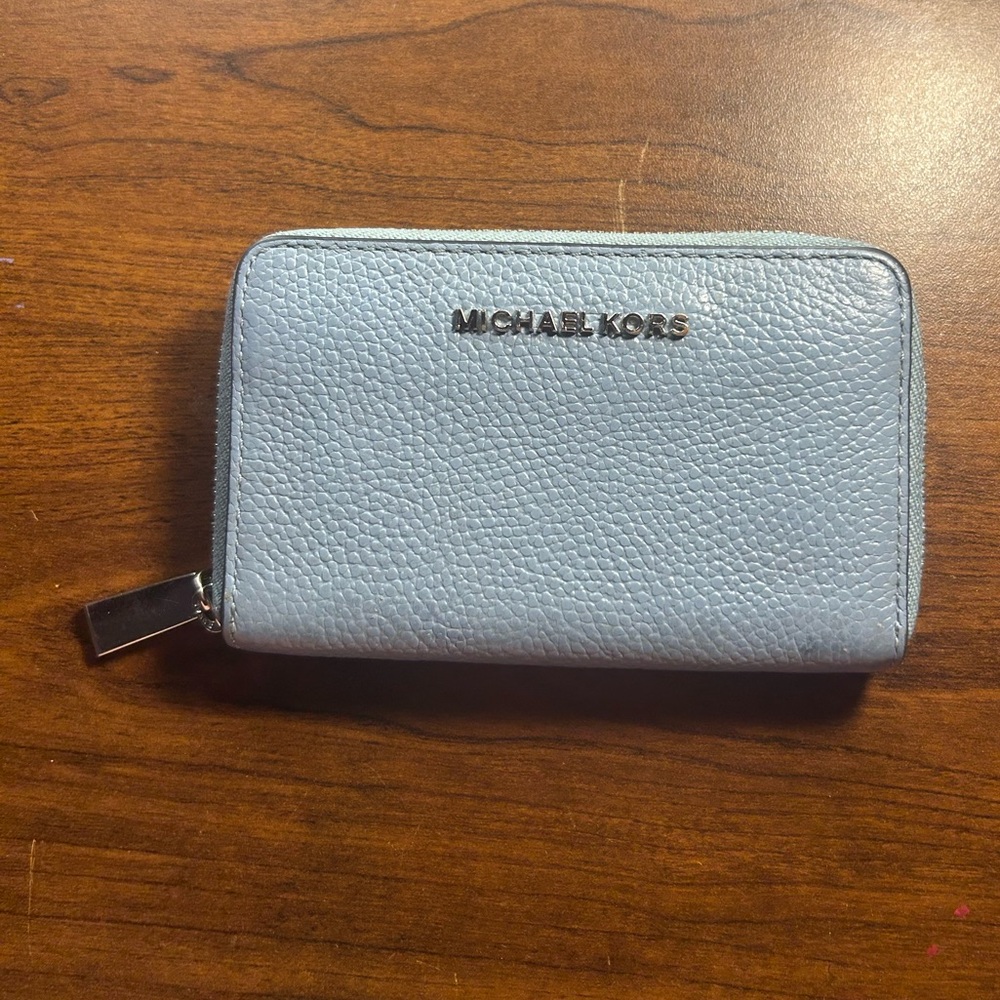 Michael Kors Sky Blue Zip Wallet